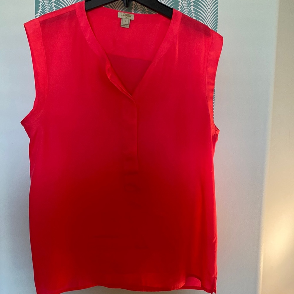 Neon pink J Crew poly top